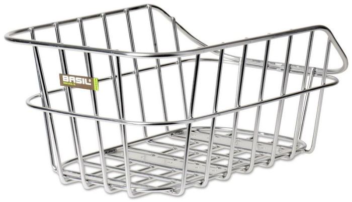 Basil Cento Alu bag cykelkurv - Sølv