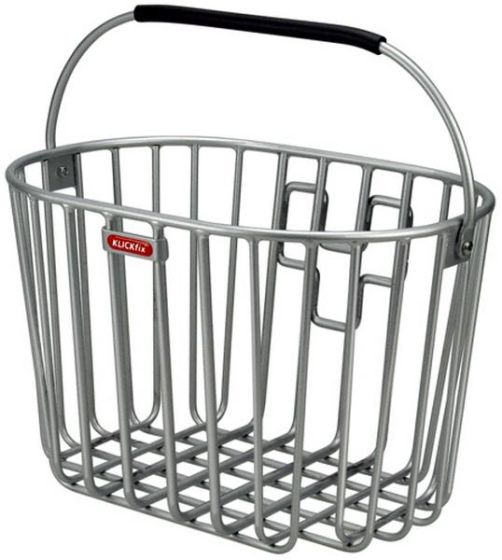 Klickfix Alumino front cykelkurv til styr - Sølv