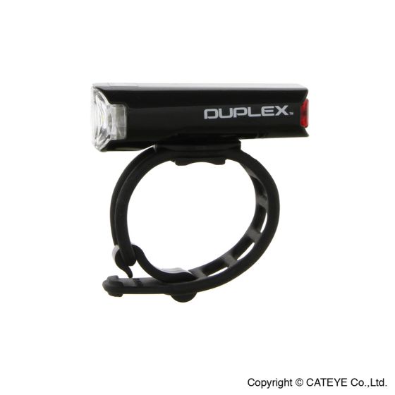 Cateye DUPLEX for og baglygte i én - Hjelmlygte