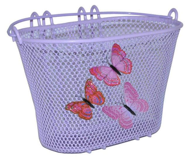 Basil Jasmin front cykelkurv til børn - Lilla sommerfugl